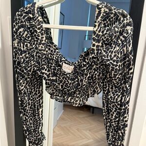 Stone Cold Fox Monochrome Animal Print Blouse